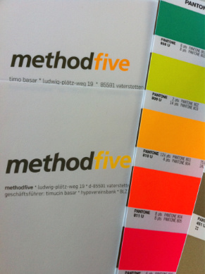 Historische methodfive Farb- und Logoentwürfe