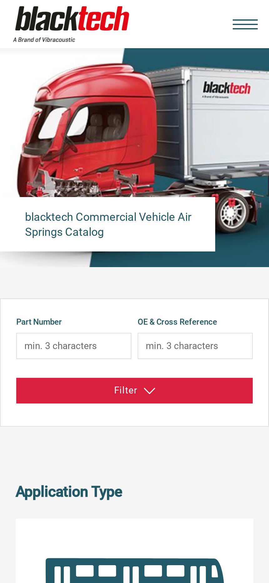 Screenshot von blacktech Aftermarket Catalog